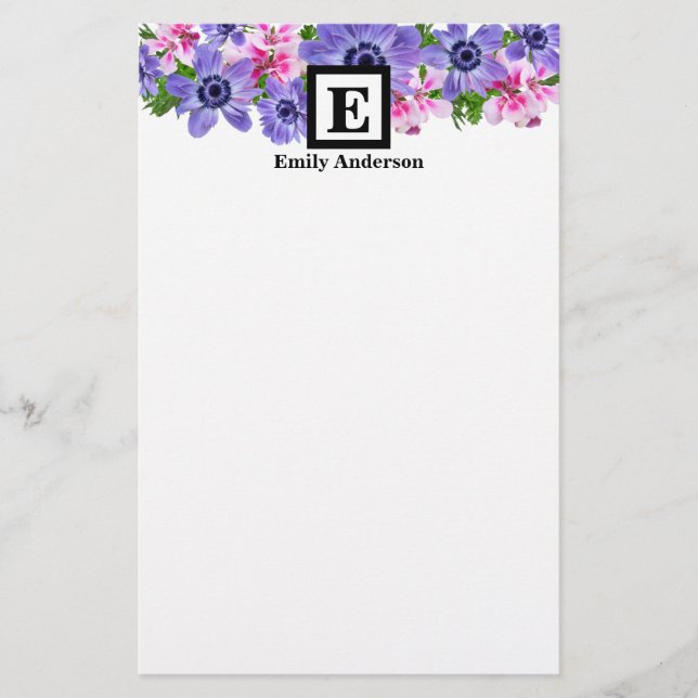 Personalized | Country Flowers Stationery (Front)