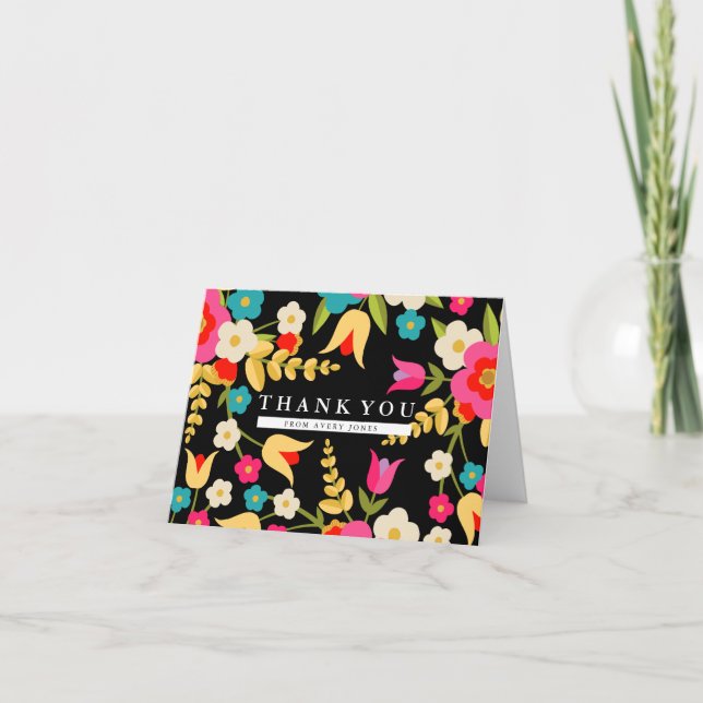 Personalized | Country Flowers Thank You Card (Front)