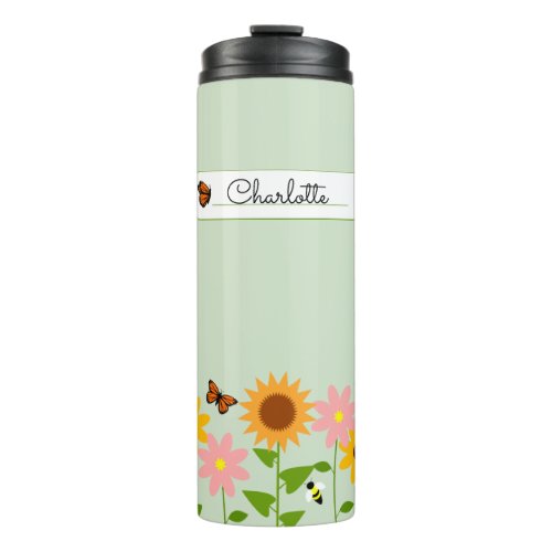 Personalized Country Garden Green Thermal Tumbler