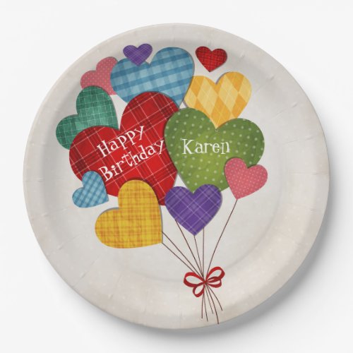 Personalized Country Hearts Paper Plates