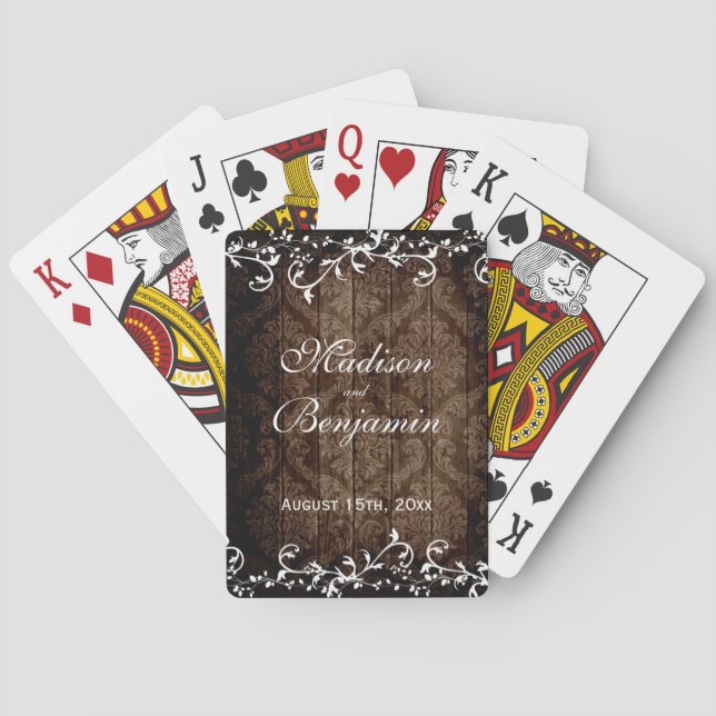 Personalized Country Wedding Favor Playing Cards (Back)