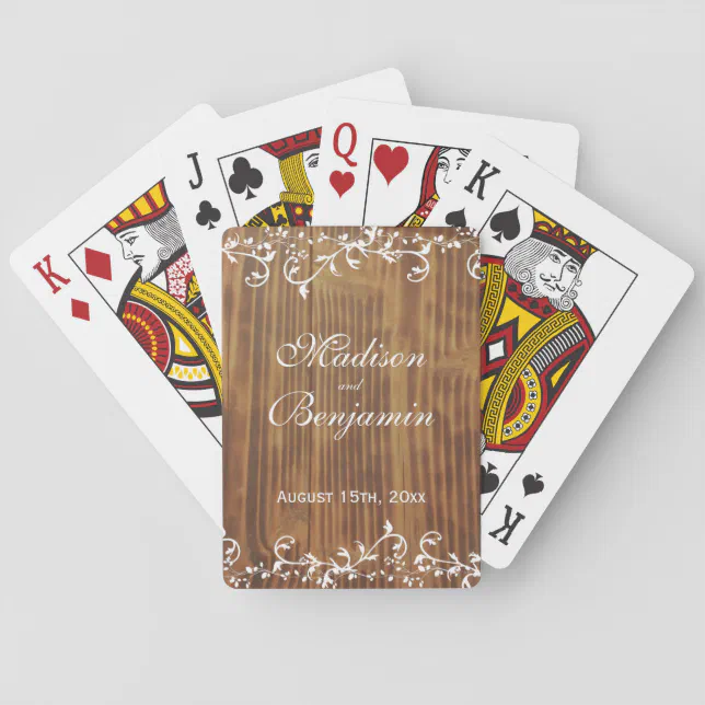 Personalized Country Wedding Favor Playing Cards