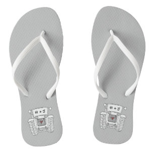 Personalized Country Wedding Tractor Flip Flops