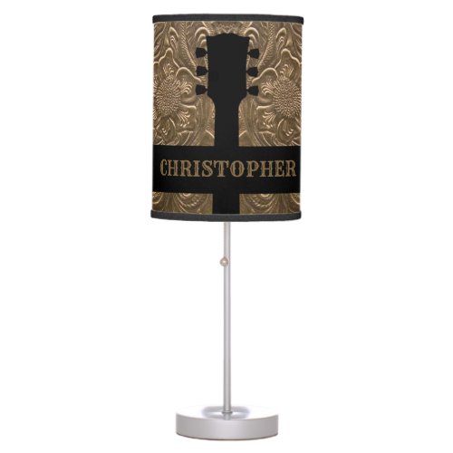 Personalized County Western Guitar Rock Cowboy Tab Table Lamp