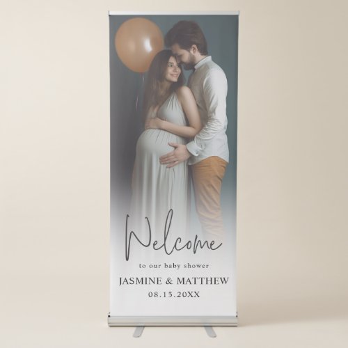 Personalized Couple Baby Shower Pull Up Banner