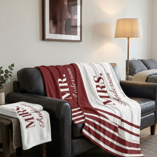 Personalized Couple Beach Towels Mr. & Mrs. Beach Fleece Blanket