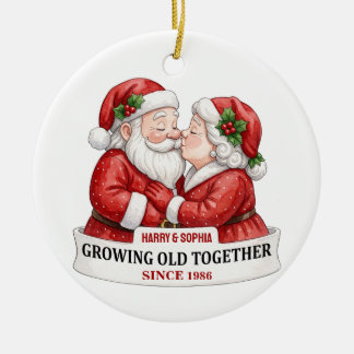 Personalized Couple Christmas Ornament, Ceramic Ornament