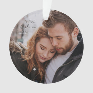 Personalized Couple Christmas Photo Ornament