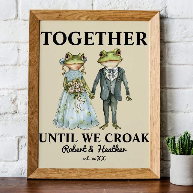 Personalized Couple Frog Illustration Anniversary Poster (Creator Uploaded)