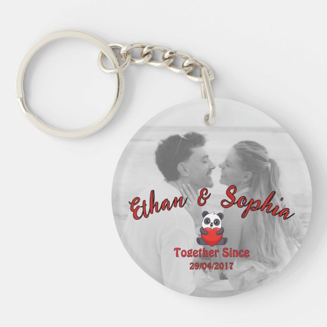 Personalized Couple Keychain with Romantic Message (Front)
