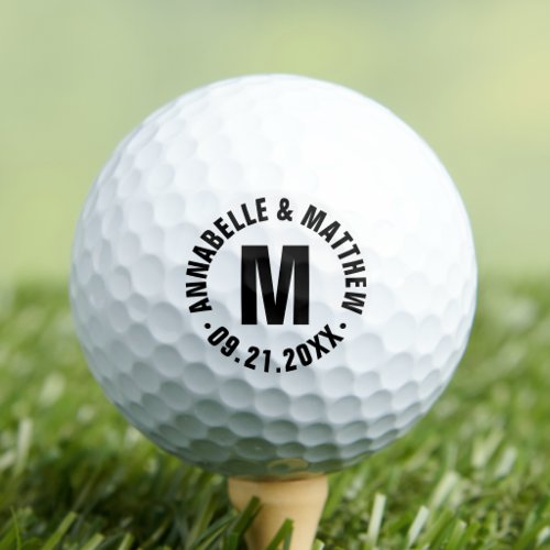 Personalized Couple Monogram Wedding Golf Balls