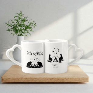 Personalized Couple Mountain Camping Mug - Wedding