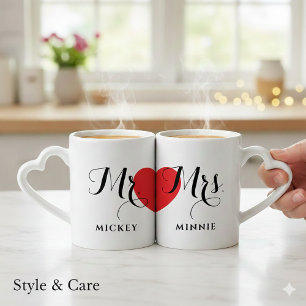 Personalized Couple Mug Set – Love Coffee Pair