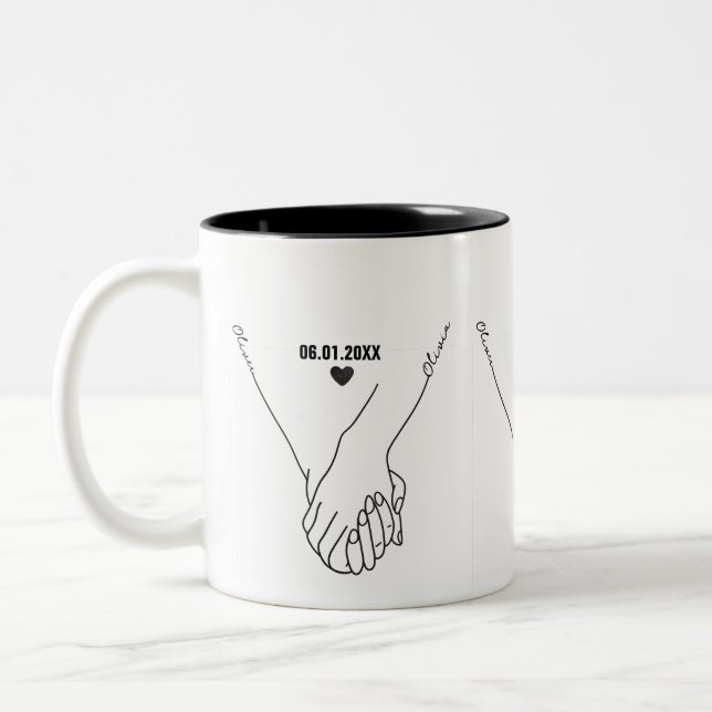 Personalized Couple Mug with Names & Date (Left)