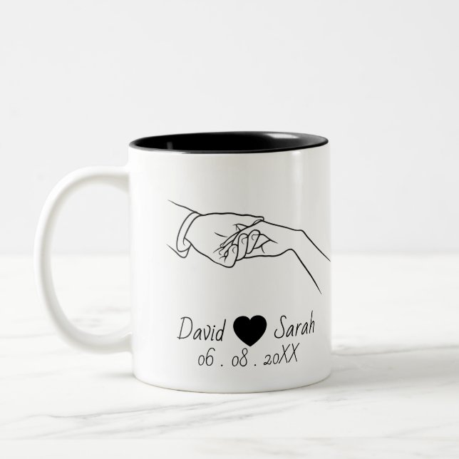 Personalized Couple Mug with Names & Date (Left)
