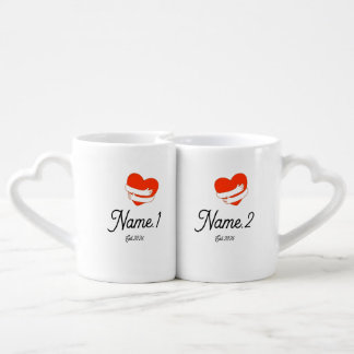 Personalized Couple Mugs with Names Valentines Day