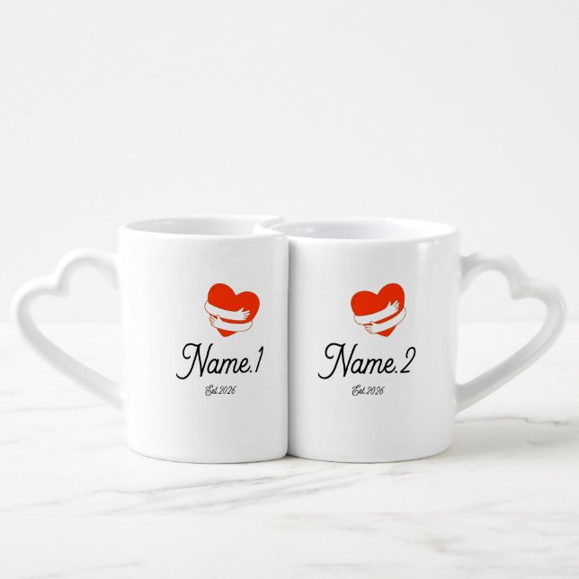 Personalized Couple Mugs with Names Valentines Day (Back Nesting)