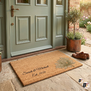 Personalized Couple Name & Established Year Fall  Fiber Doormat