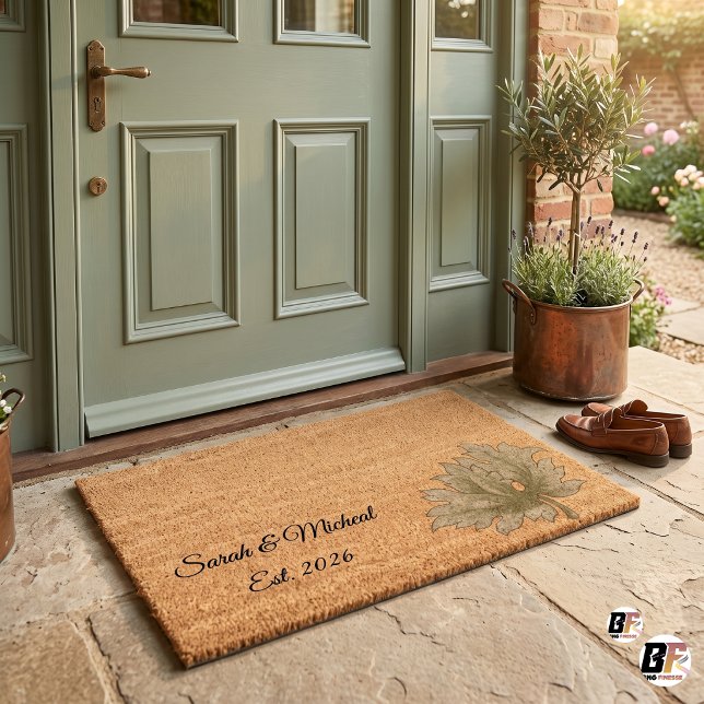 Personalized Couple Name & Established Year Fall  Fiber Doormat (#OrderNow)