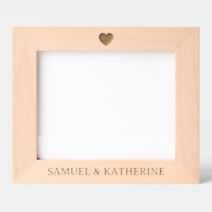 Personalized Couple Name Heart Wood Engraved Frames