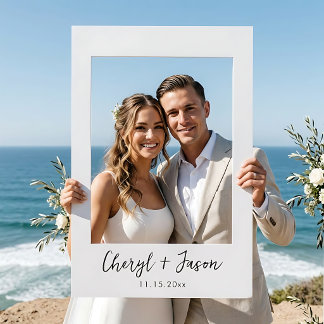 Personalized Couple Name Wedding Photo Booth Selfie Frame