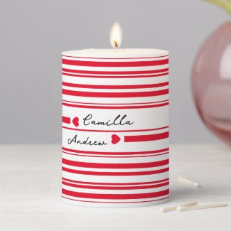 Personalized Couple Name With Chic Red Stripes