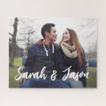 Personalized Couple Names and Custom Photo Jigsaw Puzzle<br><div class="desc">Introducing our Personalized Couple Names and Custom Photo Jigsaw Puzzle, the perfect gift to create lasting memories with your partner. This unique and thoughtful puzzle allows you to customize it with your names and a special photo that holds sentimental value. Whether it's for a birthday, anniversary, Christmas, or simply to...</div>