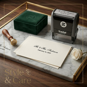 Personalized Couple Names and Date Self-inking Stamp