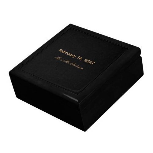 Personalized Couple Names and Date Stylish Black Gift Box