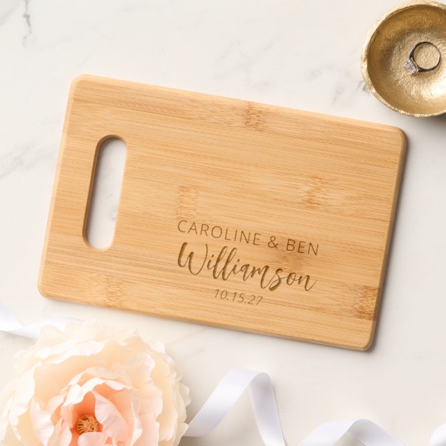 Personalized Couple Names Date Anniversary Gift Engraved Cutting Board (Wedding)