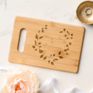 Personalized Couple Names Eucalyptus Wedding Gift Engraved Cutting Board
