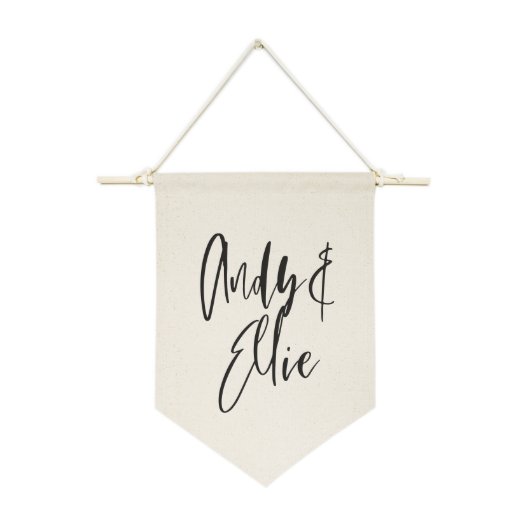 Personalized Couple Names Modern Wall Banner (Front)