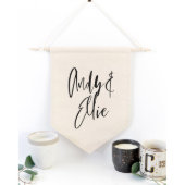 Personalized Couple Names Modern Wall Banner (Front)