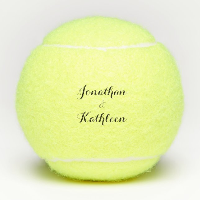 Personalized Couple Names Script Penn Tennis Balls (Front)