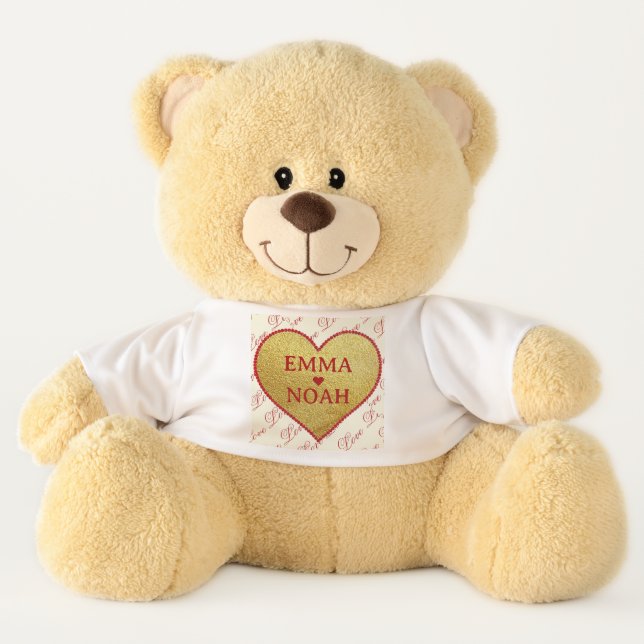 Personalized Couple Names Teddy Bear Gift (Front)