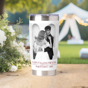 Personalized Couple Names & Year - Elegant Photo Insulated Tumbler