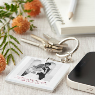 Personalized Couple Names & Year - Elegant Photo Keychain