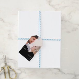 Personalized Couple Photo B/W Wedding  Gift Tags
