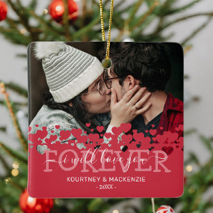 Personalized Couple Photo Christmas Ceramic Ornament