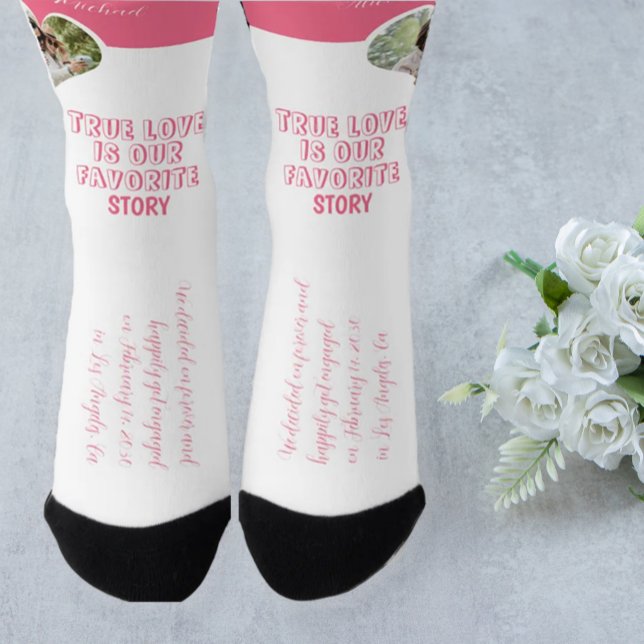 Personalized couple photo love heart engagement  socks (Creator Uploaded)
