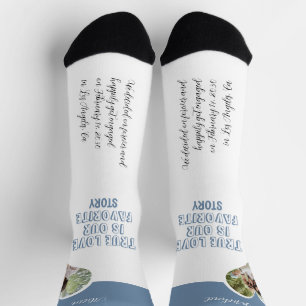 Personalized couple photo love heart engagement socks