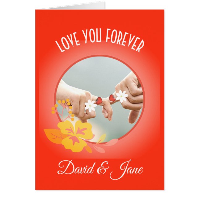 Personalized Couple Photo Love Valentine Card (Front)