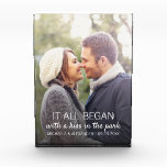 Personalized Couple Photo Newlywed Names Date<br><div class="desc">Every couple has a unique story about where it all began. This photo block with white text can be customized to any couple,  with their names,  the date of their anniversary (first date,  wedding,  engagement,  etc),  as well as a picture of the happy couple. A truly unique keepsake!</div>