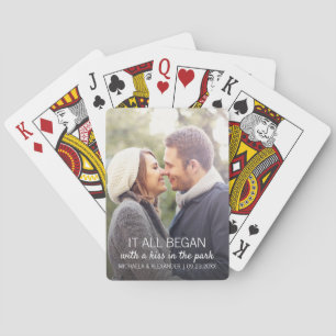 Personalized Couple Photo Newlywed Names Date Poker Cards