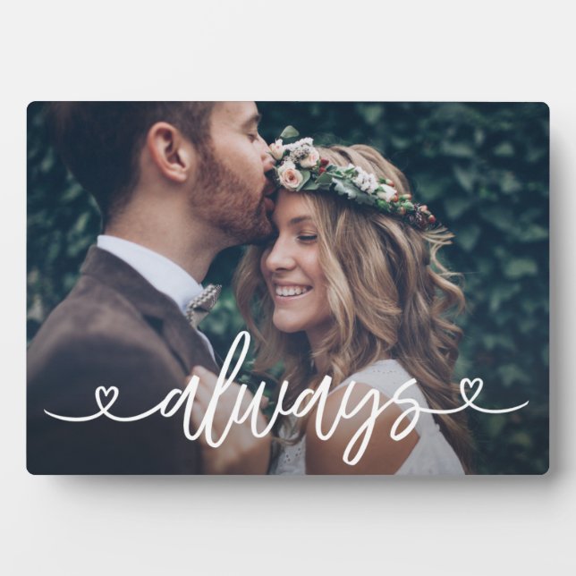 Personalized Couple Photo Plaque with Script (Front)