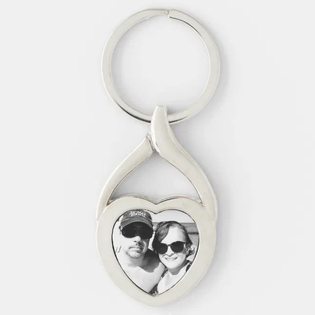 Personalized Couple Photo Romantic Keychain | Zazzle