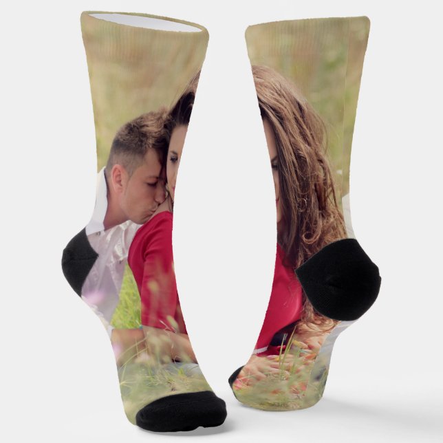Personalized Couple Photo  Socks (Angled)