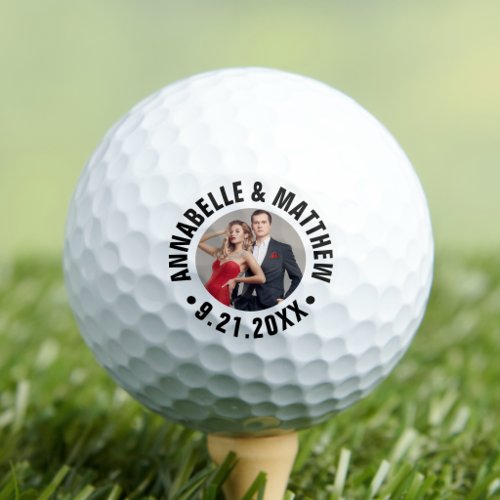 Personalized Couple Photo Wedding Favor Golf Balls