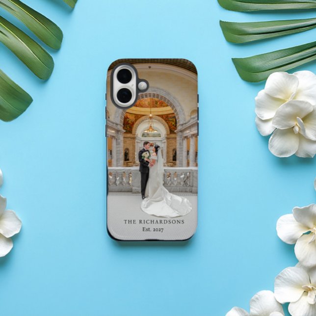 Personalized Couple Photo with Name & Year Wedding Case-Mate iPhone Case (Creator Uploaded)