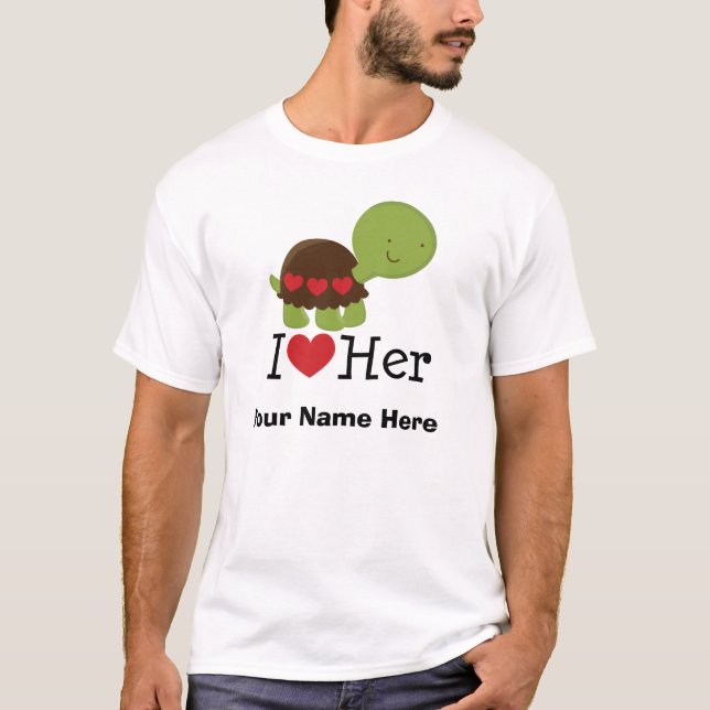 Personalized Couple Shirt Turtle Him (Front)